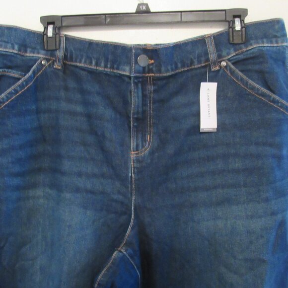 NWT Lane Bryant Boyfriend Capri Jeans Women Size 22 Mid Rise Denim Elastic Waist - Picture 2 of 11